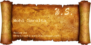 Wohl Sarolta névjegykártya